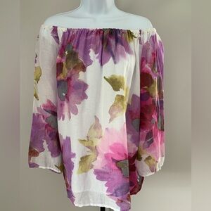 Habitat Pink and Purple Off-the-Shoulder Blouse